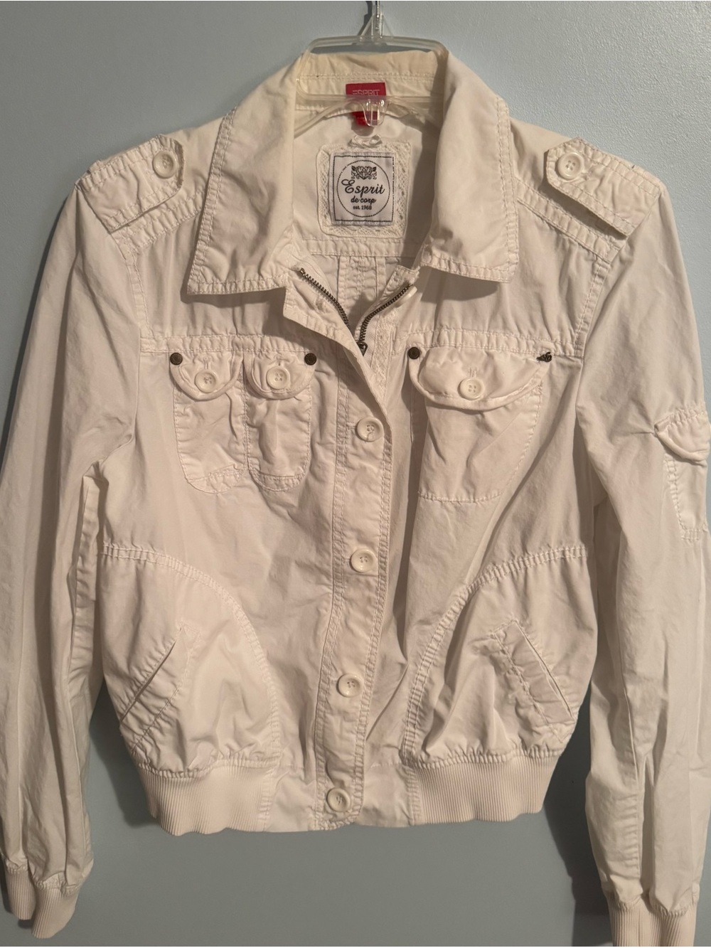 Esprit Women's White Casual Button-Front Jacket